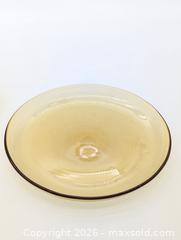 MaxSold Auction: 2x MCM Retro 8" Amber Glass Plates / Saucers - Cobourg (Ontario, Canada) SELLER MANAGED Moving Online Auction - Burnham Street
