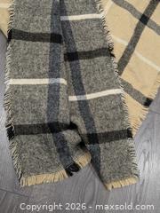 MaxSold Auction: Brown & Grey Plaid Blanket Scarf - Cobourg (Ontario, Canada) SELLER MANAGED Moving Online Auction - Burnham Street