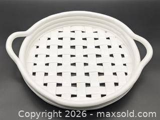 MaxSold Auction: Ceramic Woven-Look Serving Tray with Handles - Cobourg (Ontario, Canada) SELLER MANAGED Moving Online Auction - Burnham Street