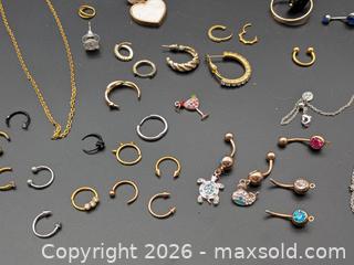 MaxSold Auction: Lot of Gold- and Silver-Toned Jewelry #6 (Rings, Cuff Links, Necklaces, Earrings, Charms, & more!) - Cobourg (Ontario, Canada) SELLER MANAGED Moving Online Auction - Burnham Street