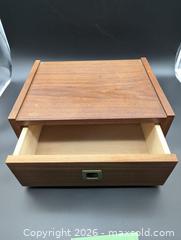 MaxSold Auction: Midcentury Modern MCM Wall-Mounted Floating Wooden Nightstand #2 - Cobourg (Ontario, Canada) SELLER MANAGED Moving Online Auction - Burnham Street