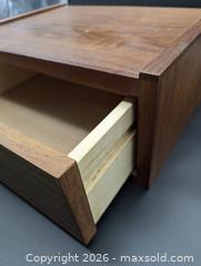 MaxSold Auction: Midcentury Modern MCM Wall-Mounted Floating Wooden Nightstand #2 - Cobourg (Ontario, Canada) SELLER MANAGED Moving Online Auction - Burnham Street