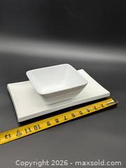 MaxSold Auction: Sam & Squito White Ceramic Serving Tray and Forum White Ceramic Serving Bowl - Cobourg (Ontario, Canada) SELLER MANAGED Moving Online Auction - Burnham Street