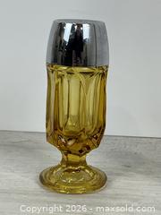 MaxSold Auction: Vintage / MCM, 70s Single Amber Glass Pedestal Salt or Pepper Shaker - Cobourg (Ontario, Canada) SELLER MANAGED Moving Online Auction - Burnham Street
