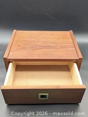 MaxSold Auction: Vintage Midcentury Modern MCM Wall-Mounted Floating Wooden Nightstand #1 - Cobourg (Ontario, Canada) SELLER MANAGED Moving Online Auction - Burnham Street