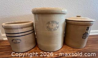 MaxSold Auction: 3 Vintage Crocks Bauer Western and More - Oxnard (California, USA) PARTNER MANAGED Estate Sale Online Auction - West Fifth Street