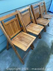 MaxSold Auction: 4 Midcentury Vintage Wooden Folding Chairs - Oxnard (California, USA) PARTNER MANAGED Estate Sale Online Auction - West Fifth Street