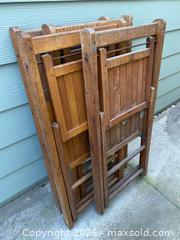 MaxSold Auction: 4 Midcentury Vintage Wooden Folding Chairs - Oxnard (California, USA) PARTNER MANAGED Estate Sale Online Auction - West Fifth Street