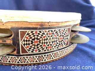 MaxSold Auction: Egyptian Inlaid Musical Wooden Tambourine - Oxnard (California, USA) PARTNER MANAGED Estate Sale Online Auction - West Fifth Street