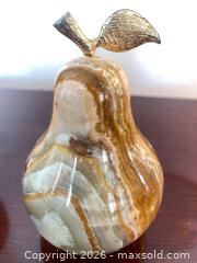 MaxSold Auction: Handcrafted Onyx Pear Sculpture and Lidded Jar - Oxnard (California, USA) PARTNER MANAGED Estate Sale Online Auction - West Fifth Street