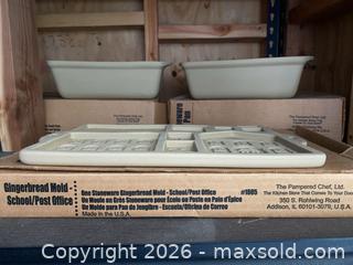 MaxSold Auction: Pampered Chef Stoneware: Gingerbread Mold, 2 Stoneware Loaf Pans - Oxnard (California, USA) PARTNER MANAGED Estate Sale Online Auction - West Fifth Street
