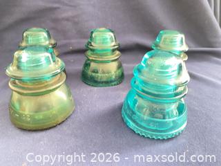 MaxSold Auction: Vintage Hemingray-42 Teal Glass Insulators  - Oxnard (California, USA) PARTNER MANAGED Estate Sale Online Auction - West Fifth Street