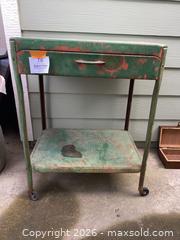 MaxSold Auction: Vintage Industrial Metal Rolling Cart with Drawer - Oxnard (California, USA) PARTNER MANAGED Estate Sale Online Auction - West Fifth Street