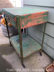 MaxSold Auction: Vintage Industrial Metal Rolling Cart with Drawer - Oxnard (California, USA) PARTNER MANAGED Estate Sale Online Auction - West Fifth Street