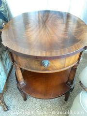 MaxSold Auction: Wooden Oval 2-Tier End Table - Oxnard (California, USA) PARTNER MANAGED Estate Sale Online Auction - West Fifth Street