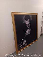 MaxSold Auction: Framed Black & White Portrait Print of Musician Lighting Cigarette (Extra Large) - Los Angeles (California, USA) SELLER MANAGED Downsizing Online Auction - W Jefferson Boulevard (STORAGE)