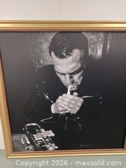 MaxSold Auction: Framed Black & White Portrait Print of Musician Lighting Cigarette (Extra Large) - Los Angeles (California, USA) SELLER MANAGED Downsizing Online Auction - W Jefferson Boulevard (STORAGE)
