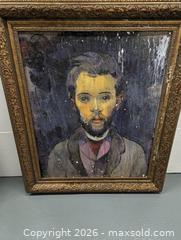 MaxSold Auction: Framed Portrait Painting on Canvas in Ornate Gilt Frame - Los Angeles (California, USA) SELLER MANAGED Downsizing Online Auction - W Jefferson Boulevard (STORAGE)