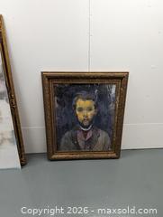 MaxSold Auction: Framed Portrait Painting on Canvas in Ornate Gilt Frame - Los Angeles (California, USA) SELLER MANAGED Downsizing Online Auction - W Jefferson Boulevard (STORAGE)