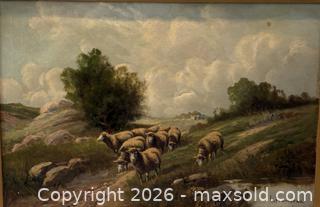 MaxSold Auction: 19th Century Farm Landscape with Sheep in the Barbizon School Style. Signed by Artist - Oakville (Ontario, Canada) PARTNER MANAGED Estate Sale Online Auction - Lakeshore Road West