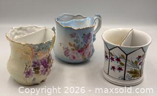 MaxSold Auction: 3 Antique Victorian-era Mustache Cups and Shaving mugs - Oakville (Ontario, Canada) PARTNER MANAGED Estate Sale Online Auction - Lakeshore Road West