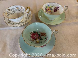 MaxSold Auction: 3 Paragon Tea Cups an Matching Saucers 1 - Double Warrant  - Oakville (Ontario, Canada) PARTNER MANAGED Estate Sale Online Auction - Lakeshore Road West