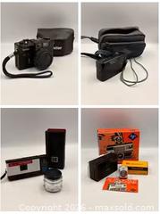 MaxSold Auction: 4 Vintage Cameras and Their Accessories: Digital, 35mm, Point and Piesker 35mm Lens - Oakville (Ontario, Canada) PARTNER MANAGED Estate Sale Online Auction - Lakeshore Road West