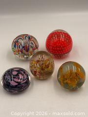 MaxSold Auction:  5 Marrano Style Glass Paperweights  - Oakville (Ontario, Canada) PARTNER MANAGED Estate Sale Online Auction - Lakeshore Road West