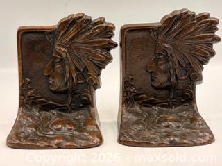 MaxSold Auction: Antique Art Deco Cast & Patinated Bookends with Indigenous Warrior - Oakville (Ontario, Canada) PARTNER MANAGED Estate Sale Online Auction - Lakeshore Road West