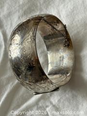 MaxSold Auction: Antique Sterling Silver Wide Engraved Bangle Bracelet - Oakville (Ontario, Canada) PARTNER MANAGED Estate Sale Online Auction - Lakeshore Road West