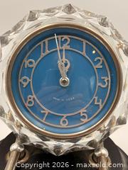MaxSold Auction: Art Deco Styled Russian Majak Mayak Crystal Table Clock with Blue Face. Circa 1920s - Oakville (Ontario, Canada) PARTNER MANAGED Estate Sale Online Auction - Lakeshore Road West