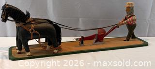 MaxSold Auction:  Folk Art Carved Wooden Farmer with Horse Drawn Plow - Oakville (Ontario, Canada) PARTNER MANAGED Estate Sale Online Auction - Lakeshore Road West