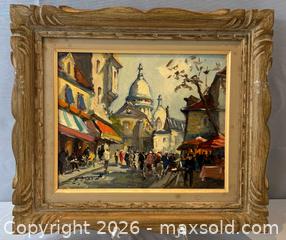 MaxSold Auction:  Framed Original Oil Painting of Paris Street Scene Signed by artist Edouard Le Saout (1909–1981)  - Oakville (Ontario, Canada) PARTNER MANAGED Estate Sale Online Auction - Lakeshore Road West