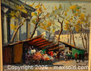 MaxSold Auction: Framed Original Oil Painting of Paris Street Scene Signed by artist Edouard Le Saout (1909–1981)  - Oakville (Ontario, Canada) PARTNER MANAGED Estate Sale Online Auction - Lakeshore Road West
