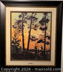 MaxSold Auction: Framed Print of the Painting "Pine Trees at Sunset" by Canadian Artist Tom Thomson - Oakville (Ontario, Canada) PARTNER MANAGED Estate Sale Online Auction - Lakeshore Road West