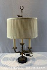 MaxSold Auction: French Country Style Brass Candelabra Bouillotte Desk Lamp with Shade - Oakville (Ontario, Canada) PARTNER MANAGED Estate Sale Online Auction - Lakeshore Road West