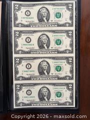 MaxSold Auction: Genuine Bankers Vault Portfolio Set Banknotes: Uncut Sheet of Four United States $2 bills - Oakville (Ontario, Canada) PARTNER MANAGED Estate Sale Online Auction - Lakeshore Road West