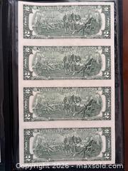 MaxSold Auction: Genuine Bankers Vault Portfolio Set Banknotes: Uncut Sheet of Four United States $2 bills - Oakville (Ontario, Canada) PARTNER MANAGED Estate Sale Online Auction - Lakeshore Road West