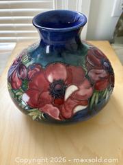 MaxSold Auction: Moorcroft Signed Art Pottery, Large Squat Flower Vase "Anemone" Pattern (1930-1960's) - Oakville (Ontario, Canada) PARTNER MANAGED Estate Sale Online Auction - Lakeshore Road West