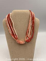 MaxSold Auction: Multi-strand Necklace with Red Coral and Rose Quartz Beads  - Oakville (Ontario, Canada) PARTNER MANAGED Estate Sale Online Auction - Lakeshore Road West