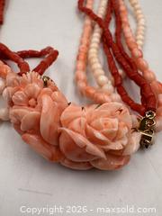 MaxSold Auction: Multi-strand Necklace with Red Coral and Rose Quartz Beads  - Oakville (Ontario, Canada) PARTNER MANAGED Estate Sale Online Auction - Lakeshore Road West