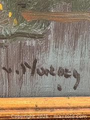 MaxSold Auction: Original Oil Painting of Dutch Seaside Village with Windmill. Signed by Artist  - Oakville (Ontario, Canada) PARTNER MANAGED Estate Sale Online Auction - Lakeshore Road West