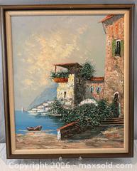 MaxSold Auction: Original Oil Painting of Mediterranean Seaside Landscape. Signed by artist - Oakville (Ontario, Canada) PARTNER MANAGED Estate Sale Online Auction - Lakeshore Road West