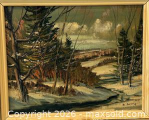 MaxSold Auction:  Original Oil Painting of Ontario Winter Landscape. Signed by artist Sydney Berne (1921-2013) - Oakville (Ontario, Canada) PARTNER MANAGED Estate Sale Online Auction - Lakeshore Road West