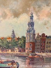 MaxSold Auction: Original Oil Painting of View Of The Montelbaanstoren, Amsterdam Signed by Artist  - Oakville (Ontario, Canada) PARTNER MANAGED Estate Sale Online Auction - Lakeshore Road West