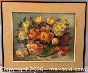 MaxSold Auction: Original Oil Painting, Still of Life Flowers Signed by Artist  - Oakville (Ontario, Canada) PARTNER MANAGED Estate Sale Online Auction - Lakeshore Road West