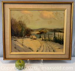 MaxSold Auction: Original Oil Painting Titled "Winter Road" Signed by artist Sydney Berne (1901-2013). - Oakville (Ontario, Canada) PARTNER MANAGED Estate Sale Online Auction - Lakeshore Road West