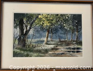 MaxSold Auction: Original Watercolour of Forest Scene, Signed by Artist Art B. Cunanan - Oakville (Ontario, Canada) PARTNER MANAGED Estate Sale Online Auction - Lakeshore Road West