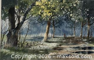 MaxSold Auction: Original Watercolour of Forest Scene, Signed by Artist Art B. Cunanan - Oakville (Ontario, Canada) PARTNER MANAGED Estate Sale Online Auction - Lakeshore Road West