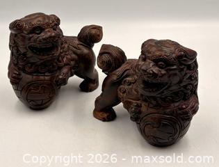 MaxSold Auction: Pair of Carved Wooden Chinese Foo Dog statues - Oakville (Ontario, Canada) PARTNER MANAGED Estate Sale Online Auction - Lakeshore Road West